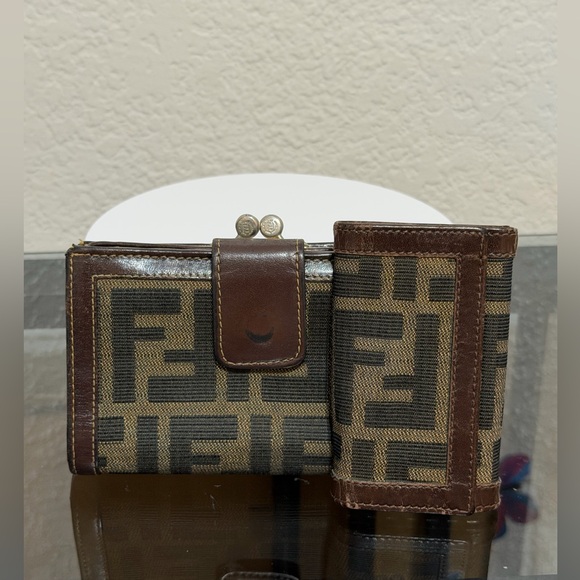 Fendi Handbags - Fendi Black and Brown Wallet & Key Holder